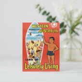 西オーストラリア復元ヴィンテージ旅行ポスター ポストカード (スタンド正面)