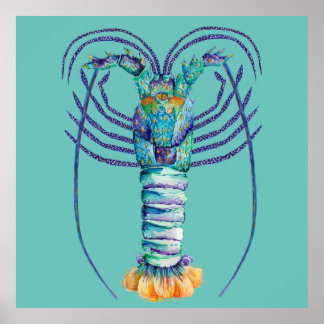 西オーストラリア色彩の鮮やかロックロブスターポスター ポスター