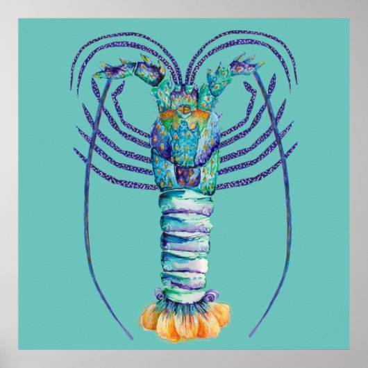 西オーストラリア色彩の鮮やかロックロブスターポスター ポスター (正面)