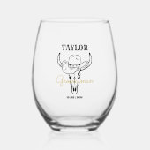 西オールドフロンティアカウボーイグパーソナライズされたロームスマン ステムなしワイングラス (正面)