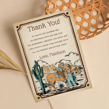 西カウグリルバースデーパーティーサンキューカード