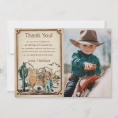 西カウグリルバースデーパーティーサンキューカード 招待状 (正面)