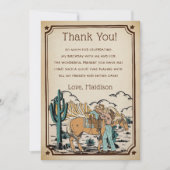 西カウグリルバースデーパーティーサンキューカード 招待状 (正面)