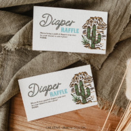 西カウボーイおむつラッフルベビーシャワーカード エンクロージャーカード