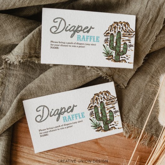 西カウボーイおむつラッフルベビーシャワーカード エンクロージャーカード