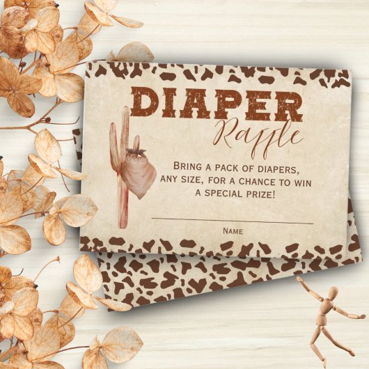 西カウボーイおむつラッフルベビーシャワー エンクロージャーカード