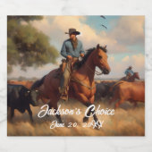 西カウボーイとベイホース結婚ズ リキュールボトルラベル (シングルラベル)