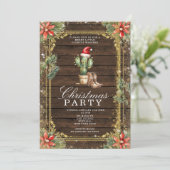 西カウボーイのクリスマスサボテンのストリングライト 招待状 (スタンド正面)