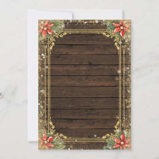 西カウボーイのクリスマスサボテンのストリングライト 招待状 (裏面)