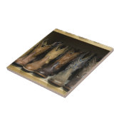 西カウボーイのブーツを棚に タイル (側面)