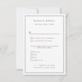 西カウボーイの食事の選択肢RSVP 出欠カード (裏面)