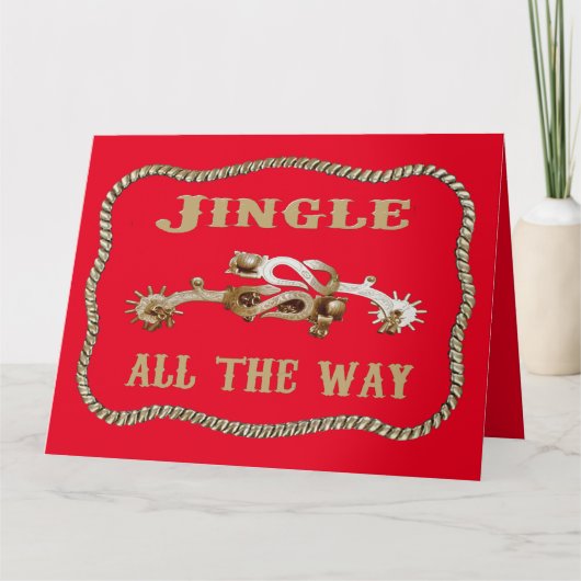 西カウボーイはクリスマス中ずっとジャングルを吹き飛ばす カード (正面)