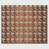 西カウボーイはヒマワリの木目をブーツ ラッピングペーパー (フラット)