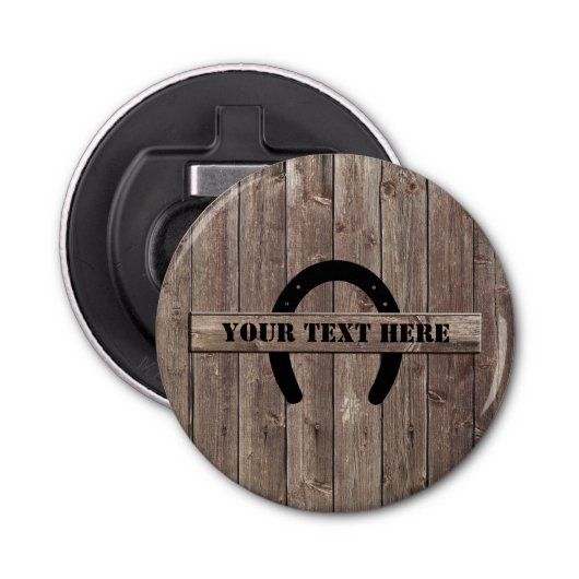 西カウボーイウェザードバーンウッドホースシュー 栓抜き (正面)