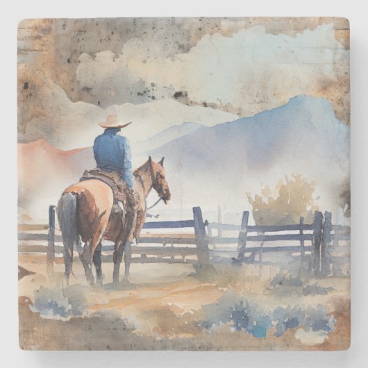 西カウボーイオンホース ストーンコースター (正面)