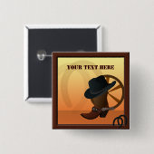 西カウボーイカスタムボタン 缶バッジ (正面&裏面)