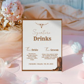 西カウボーイカップルのシグネチャードリンクのバー 台座サイン