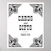 西カウボーイカントリーウェディングカードギフトサイン ポスター (正面)