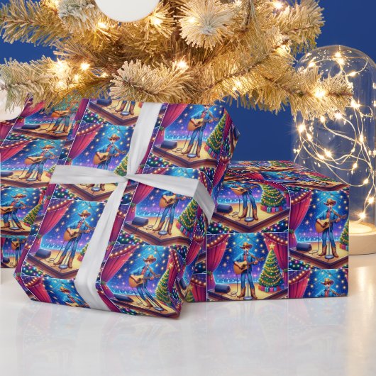 西カウボーイカントリー歌手クリスマス ラッピングペーパー (クリスマス)