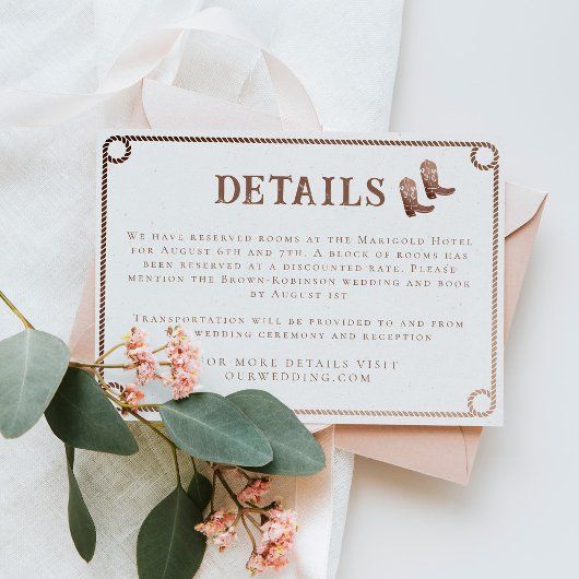 西カウボーイカントリー素朴ズ結婚詳細 エンクロージャーカード