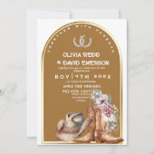 西カウボーイカントリー素朴フローラ結婚ズ 招待状 (正面)