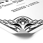 西カウボーイカントリー結婚式の好意サイン ポスター (角)