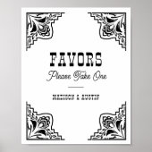 西カウボーイカントリー結婚式の好意サイン ポスター (正面)