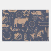 西カウボーイキッズバースデーパーティー ラッピングペーパーシート (正面)