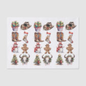 西カウボーイクリスマスウォーター色 薄葉紙 (正面)