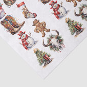 西カウボーイクリスマスウォーター色 薄葉紙 (詳細)