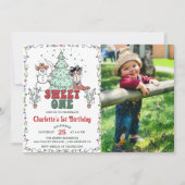 西カウボーイクリスマススイートワン誕生日写真 招待状 (正面)