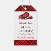 西カウボーイクリスマスハットパーティーありがとう ギフトタグ (裏面)