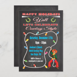 西カウボーイクリスマスパーティの招待状 招待状