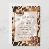 西カウボーイクリームブラウンブラックコウィドブーツハット 招待状 (正面)