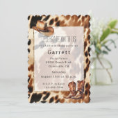 西カウボーイクリームブラウンブラックコウィドブーツハット 招待状 (スタンド正面)