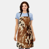 西カウボーイクリームブラウンブラックコウィド エプロン (着用した状態)