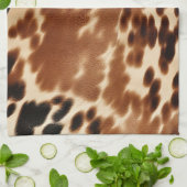 西カウボーイクリームブラウンブラックコウィド キッチンタオル (折り畳み)