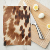 西カウボーイクリームブラウンブラックコウィド キッチンタオル (四つ折り)