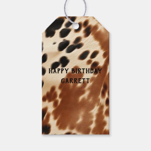 西カウボーイクリームブラウンブラックコウィド ギフトタグ (正面)