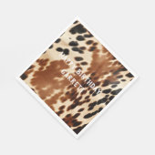 西カウボーイクリームブラウンブラックコウィド スタンダードランチョンナプキン (角)
