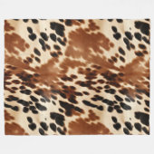 西カウボーイクリームブラウンブラックコウィド フリースブランケット (正面(横))