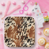 西カウボーイクリームブラウンブラックコウィド ペーパープレート (パーティー)