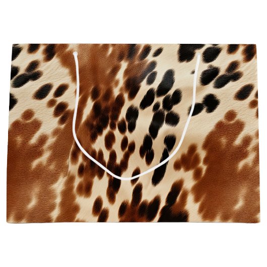 西カウボーイクリームブラウンブラックコウィド ラージペーパーバッグ (正面)