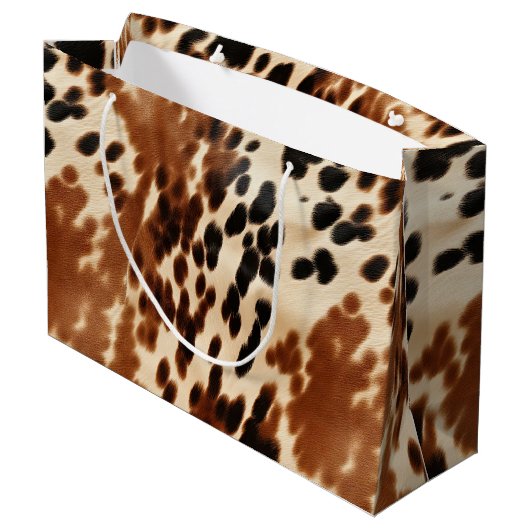 西カウボーイクリームブラウンブラックコウィド ラージペーパーバッグ (裏面アングル)