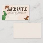 西カウボーイサボテン赤ちゃんシャワーおむつラッフル エンクロージャーカード (正面/裏面)