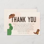 西カウボーイサボテン赤ちゃんシャワー サンキューカード (正面/裏面)
