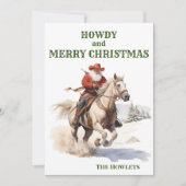 西カウボーイサンタクリスマスホリデー シーズンカード (正面)