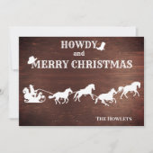 西カウボーイサンタスレートホースクリスマスホリデー シーズンカード (正面)