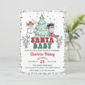 西カウボーイサンタベビークリスマスベビーシャワー 招待状 (スタンド正面)