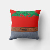 西カウボーイサンタベルトバックルレッドシャツジーンズ クッション (裏面)